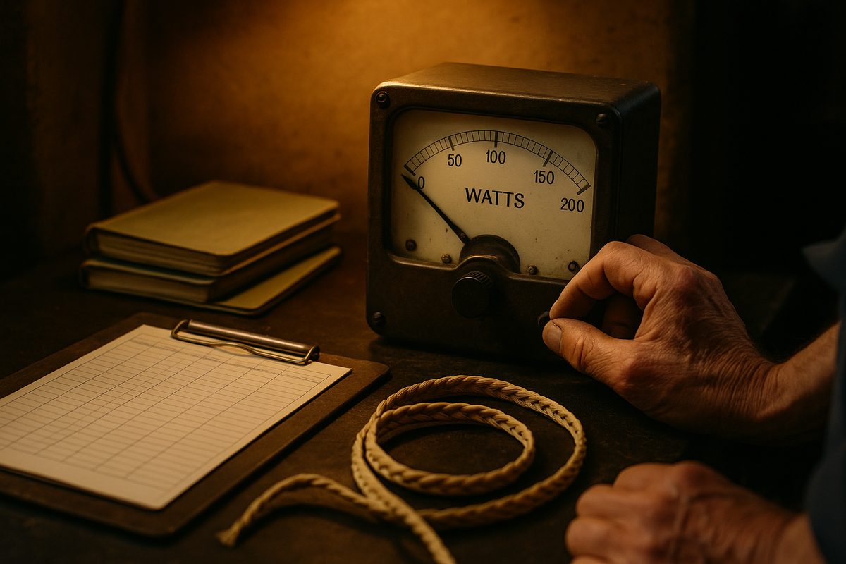 Hands operating a modern energy-efficient braiding machine in a bright workshop.