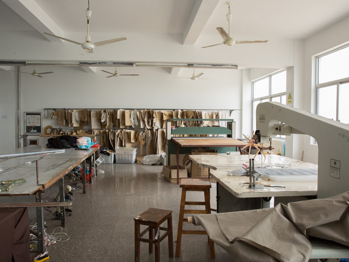 Fabric cutting room